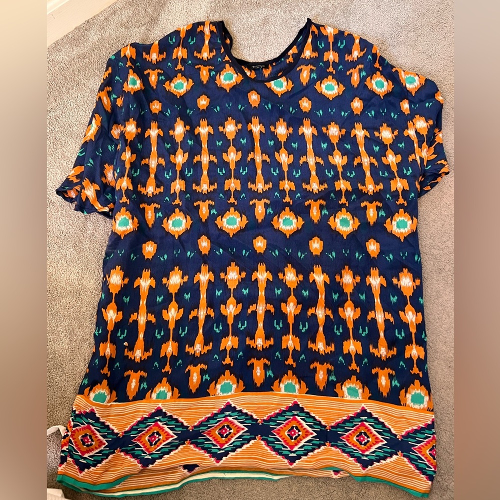 Large Tolani Blue and orange shift dress
